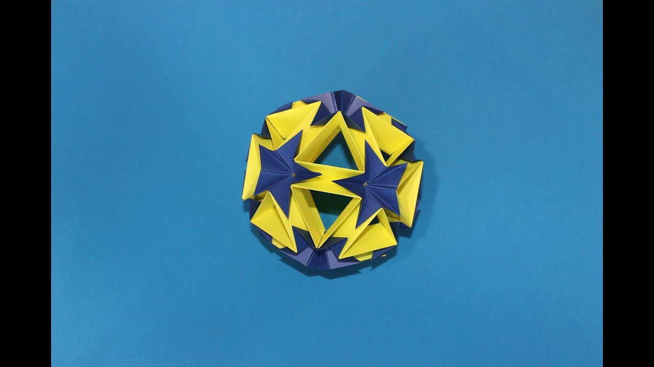 Простая кусудама из бумаги. Simple kusudama out of paper