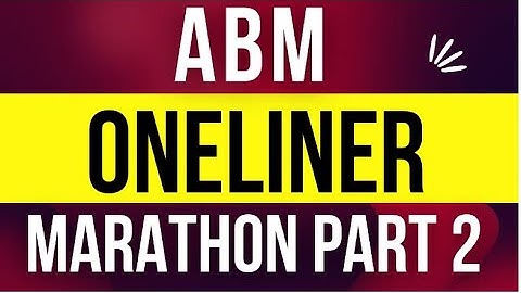 ABM || REVISION SESSION || ONE LINER || PART 2