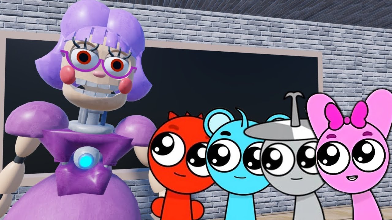 Sprunki Baby Raddy & Sky & Clukr & Pinki Played Miss Ani-Tron's ...