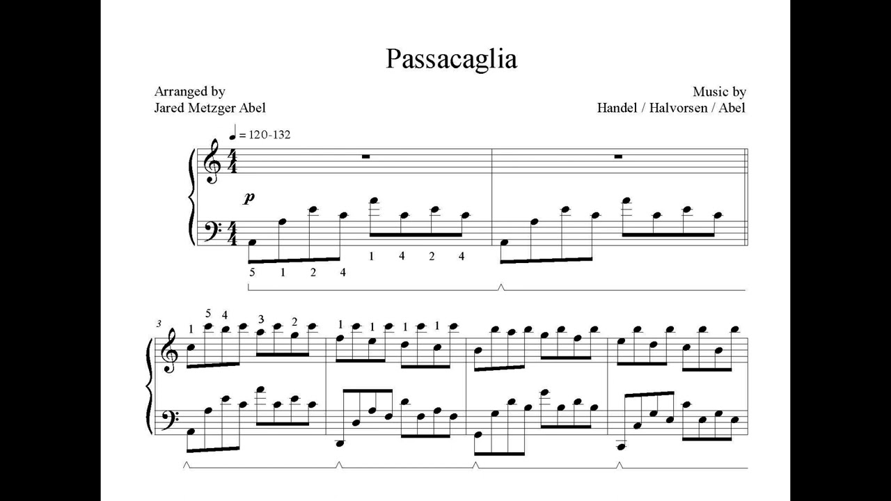 Signature Score Passacaglia - Handel / Halvorsen Sheet Music (Piano Solo) in A Minor - Download & Print - SKU: MN0296997
