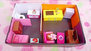 Diy Doll House Making With Shoe Box 😍