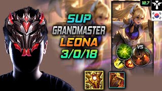 GrandMaster Leona Support vs Nautilus - 천상계 서폿 레오나 솔라리 여진 - LOL KR 12.7