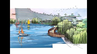 How to Draw / make a Digital Manual Landscape Perspective of lake view using Procreate App