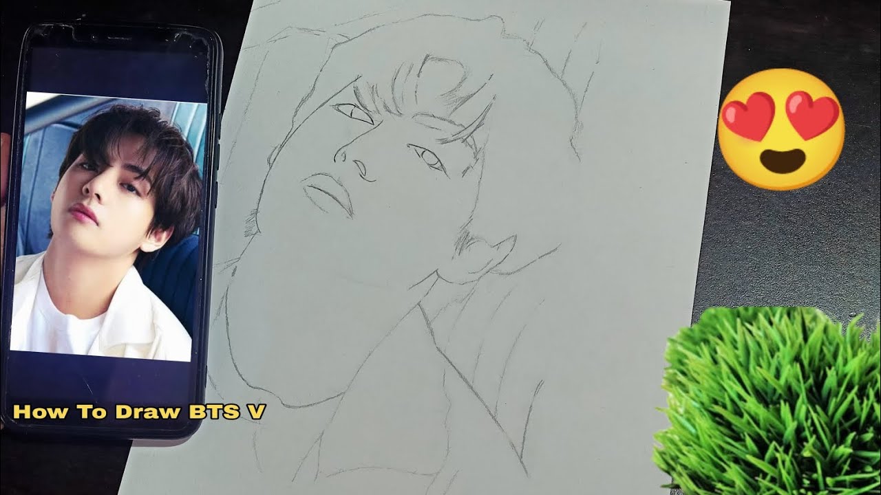 BTS V Kim Taehyung Colour Pencil Drawing | 😍 - YouTube