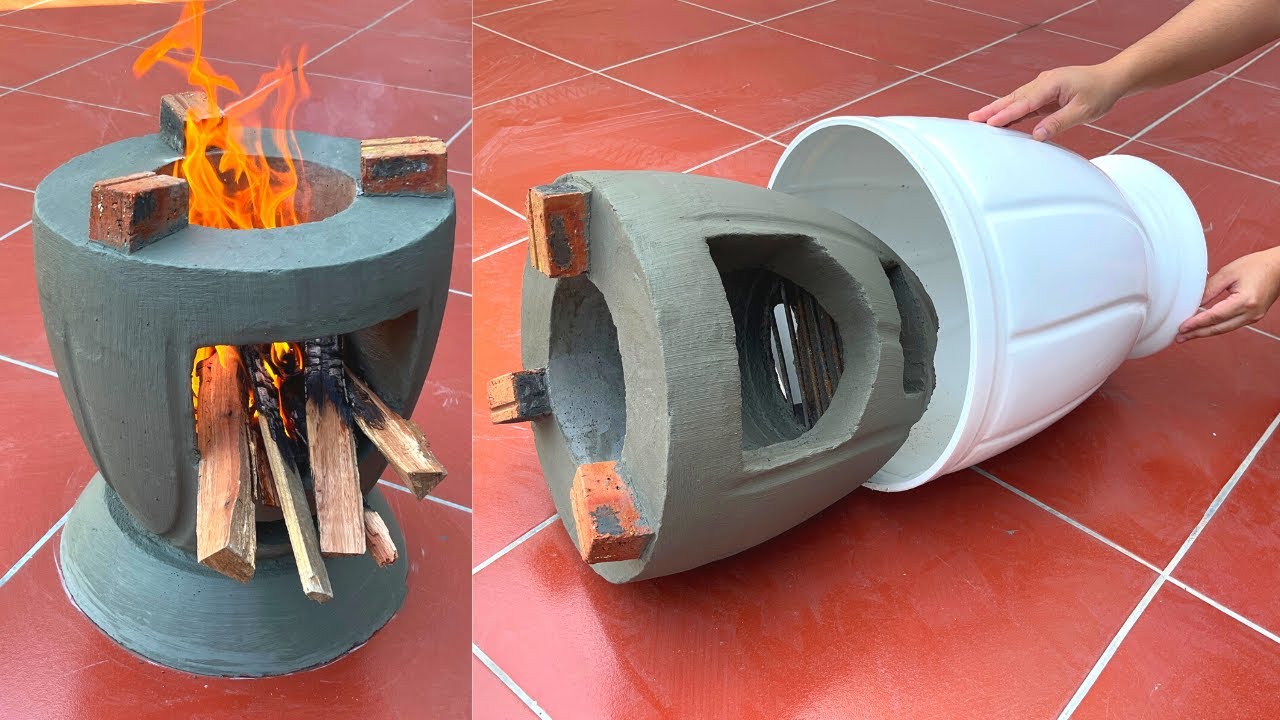 Do You Want To Know The Secret Trick Of This Firewood Stove? Ideas From Plastic and Cement Molds