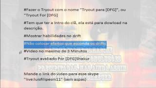 Regras De Tryout For Dfg Drift Frame D