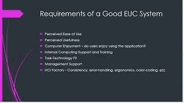 End User Computing, Systems Approach to Problem Solving and ICT Appraisal Methods