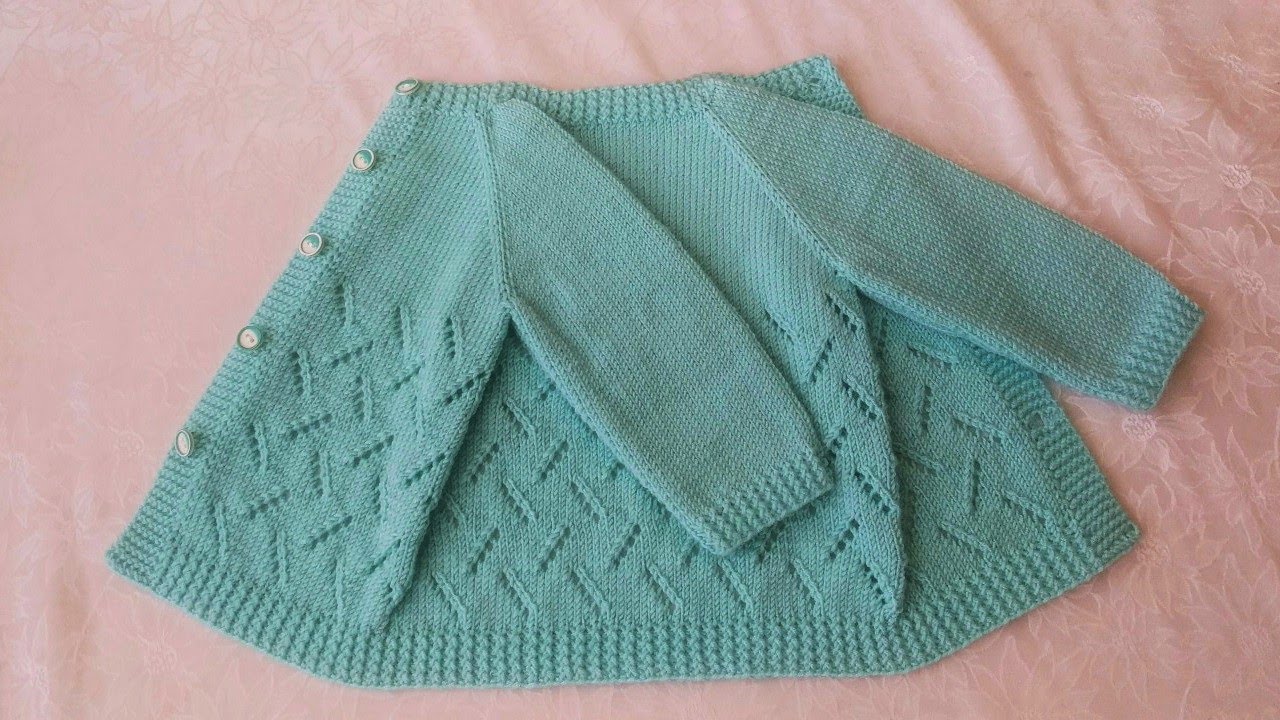 Ajurlu Çubuklar Modeli ile Hırka    6 ay 1 yaşa uygun çocuk hırkası