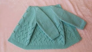 Ajurlu Çubuklar Modeli Ile Hırka 6 Ay 1 Yaşa Uygun Çocuk Hırkası