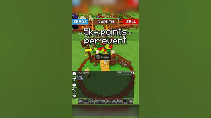 Grow a Garden 5k+ points SOLO Summer Harvest Event Tomato Method #roblox #games #growagardenevent