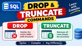 SQL DROP & TRUNCATE Commands Explained | Difference Between DROP and TRUNCATE | SQL Tutorial