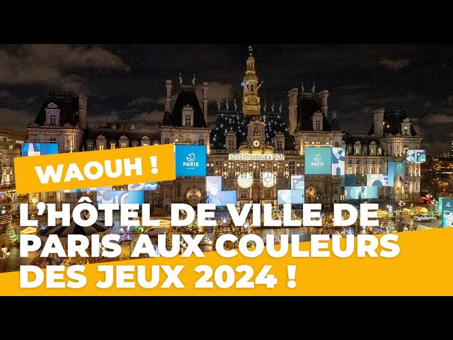 Paris 2024 : les anneaux des JO devant l'Hôtel de Ville recouverts