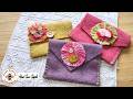 Easy to make felt purse with button and embroidery thread embellishment. Hand Sew Simple projects