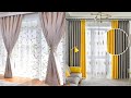 Modern Living Room Curtains Interior Design |  Window Treatment Blinds Sheer Blackout Pleat Curtains