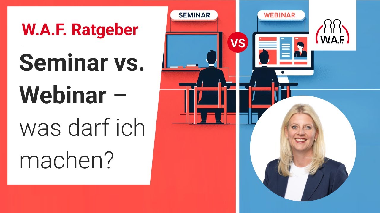 Präsenz-Seminar vs Webinar: Was darf ich machen?