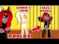 Sanna's Twin Tried To CAPTURE Me In A Trap But Caught A FAKE Moody In Adopt Me! (Roblox)