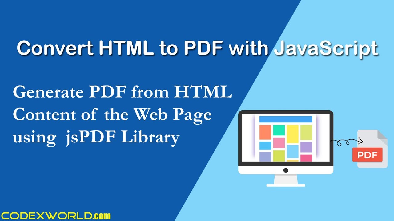 Convert HTML to PDF using JavaScript - CodexWorld