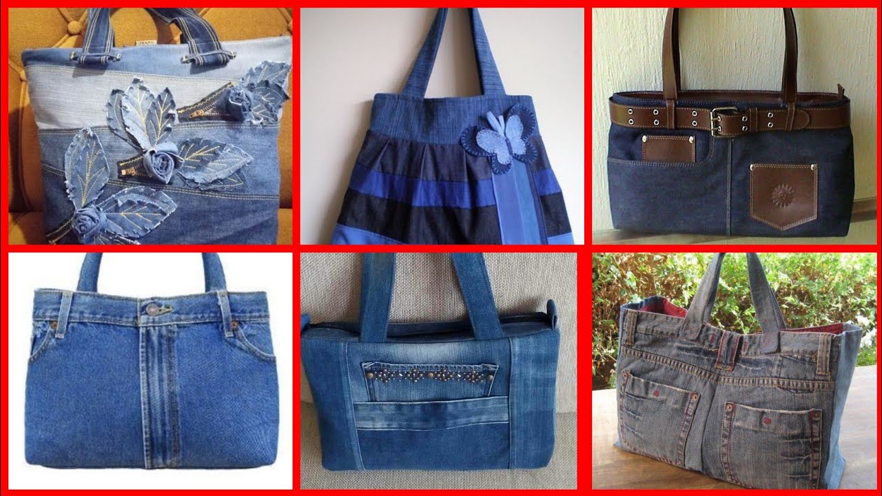 Best denim bag ideas for recycle jeans - YouTube