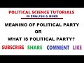 What is Political Party?