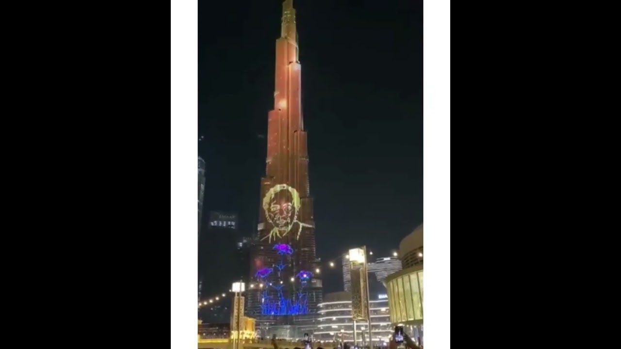 Telangana and cm KCR picture on bruj Khalifa in  Dubai  what great value of our state