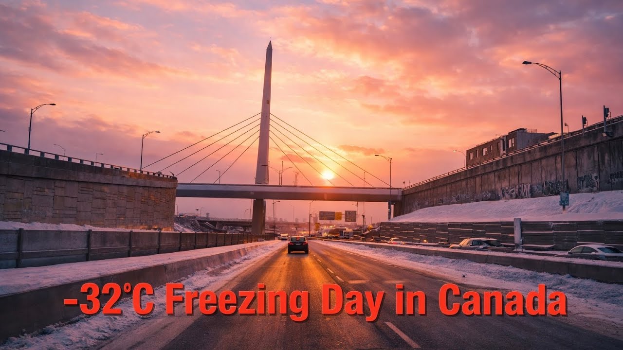 −32°C Freezing Day in Montreal Canada ❄️🇨🇦 | Extreme Winter City Life