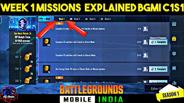 Week 1 C1S1 Missions Explained | C1S1 M1 Tek Era Week 1 RP Mission | ROYALE PASS BGMI C1S1 M1 BGMI