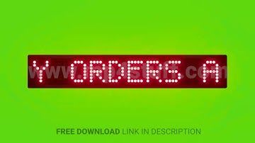 Party Orders Accepted Here Scrolling Red Dot Matrix LED Text Animation on Green Screen Seamless Loop