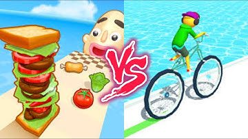 Sandwich Runner VS Big Bike- All Levels SpeedRun Gameplay Android iOS Ep1
