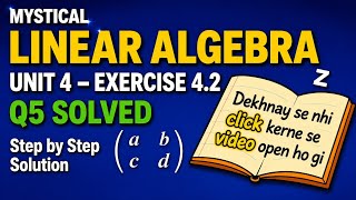 Linear Algebra Chapter 4 Exercise 4.2 | Question 5 Solved | Step-by-Step Solution