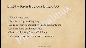 Unit 4 Kiến trúc của hệ điều hành Linux