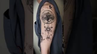 Healed Geometric & Realism Tattoo | Tree of Life & Meditation Design