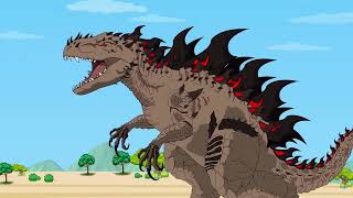 TEAM Godzilla vs Evolution of Team White Godzilla Size Comparison  Godzilla Cartoon Compilation 02