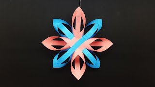 Hanging 3D Snowflake for Christmas Decoration - DIY Christmas Snowflake Making Tutorial