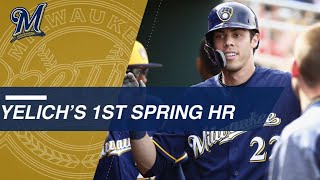 Christian Yelich Belts First Spring Training Homer with the Brewers