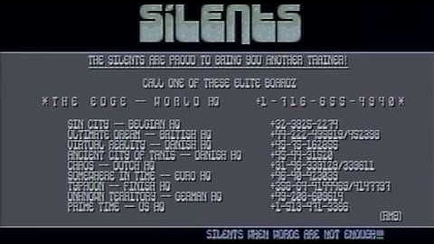 The Silents - Trainer for Captain Dynamo (Amiga - 1992)