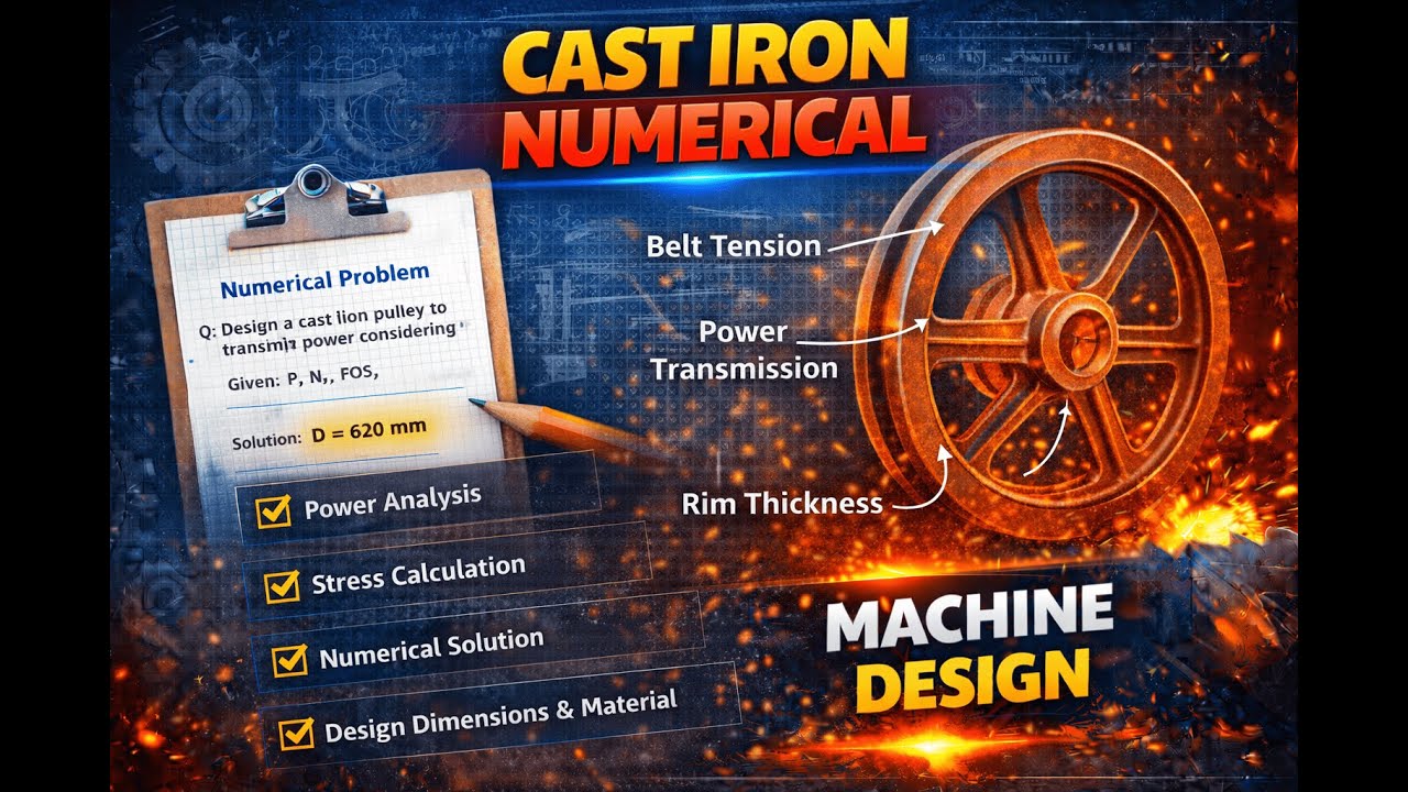 Cast Iron Pulley Numericals | Machine Design | Mechanical Engineering