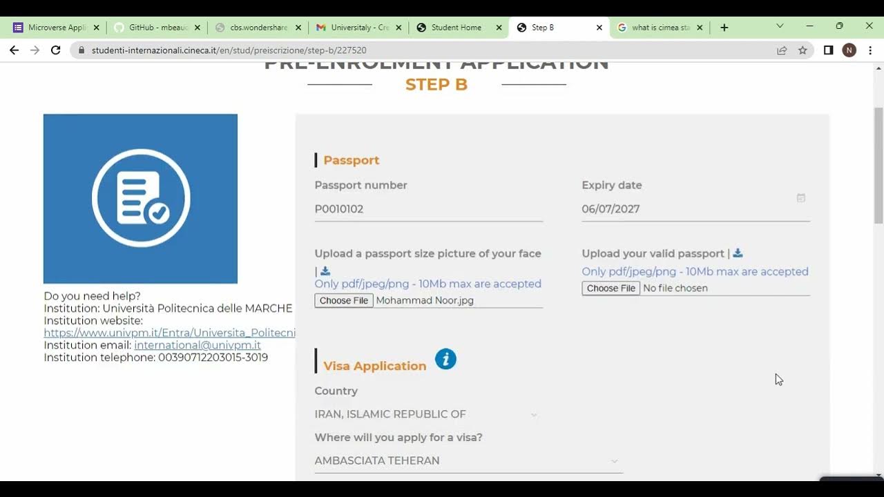 pre enrollment process in Universitaly.it آموزش ثبت نام یونیورسیتالی