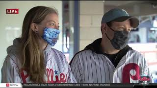 Longtime Phillies Season Ticket Holders Enjoy Their First Game In-Person as a Married Couple | NBC10