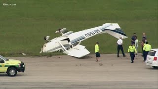 Plane flips over off Hooks Airport runway