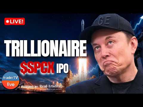 $SPCX Goes Vertical! SpaceX IPO Rips 25%+ as Traders Pile In | Stock Market Live