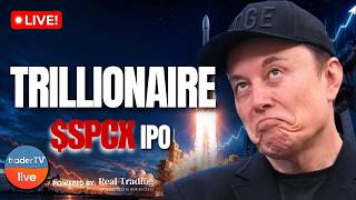 $SPCX Goes Vertical! SpaceX IPO Rips 25%+ as Traders Pile In | Stock Market Live