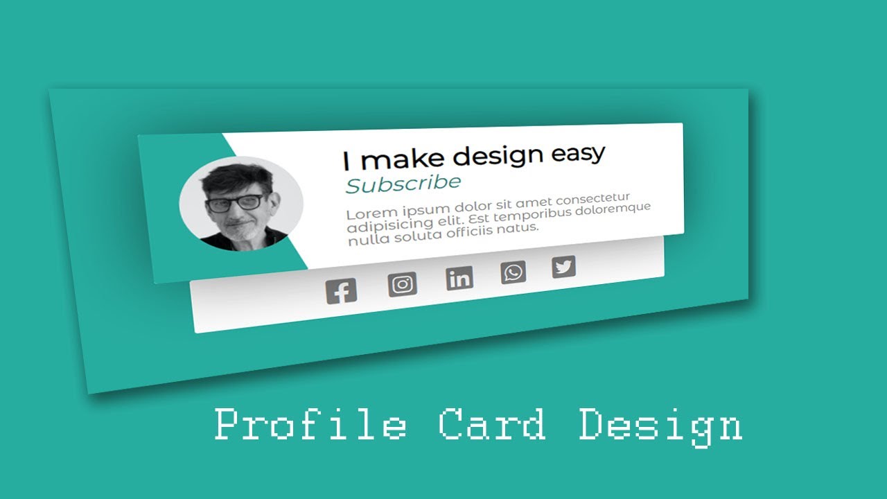 Awesome Profile Card Design | html and css | 2022 - YouTube