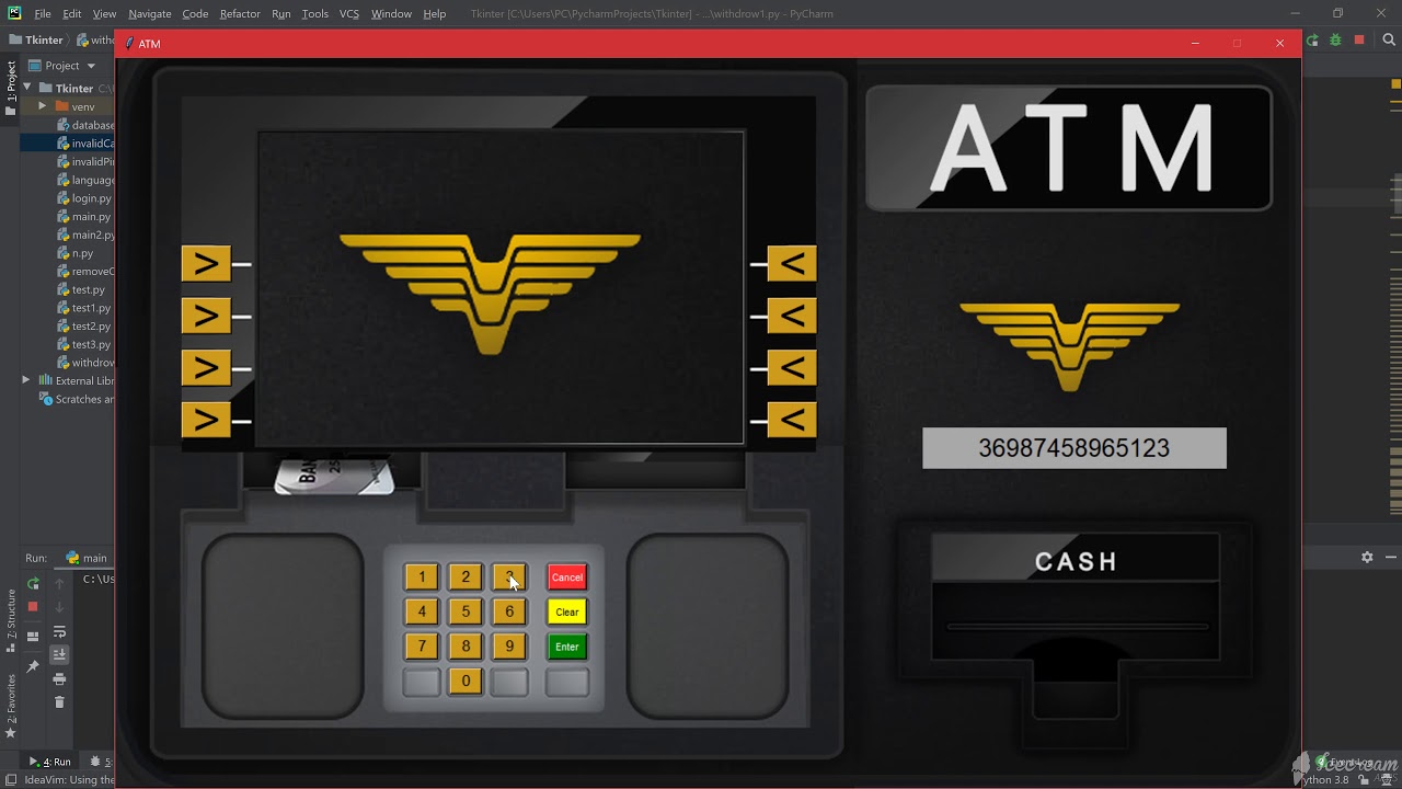 atm appliction by python - YouTube