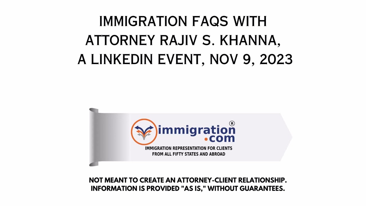 Nov 9, 2023, LinkedIn Community Audio Event - Immigration QnA with Rajiv
