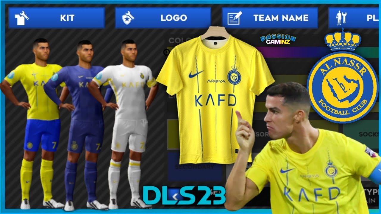 Al Nassr DLS Kits 2022-2023 Duneus - Dream League Soccer Kits in 2023