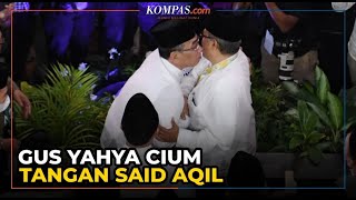 Momen Yahya Staquf Cium Tangan Said Aqil Usai Terpilih Jadi Ketum PBNU