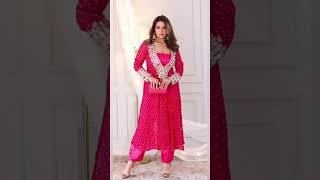 trending kurti pant and blouse all chinon fabric  with  digital paint and real mirron hand work