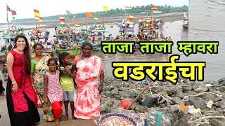 ताजा ताजा म्हावरा वडराईचा | बोंबील मांदेळी पापलेट कोळंबी | Vadrai wholsale fish market |Crazy Foody