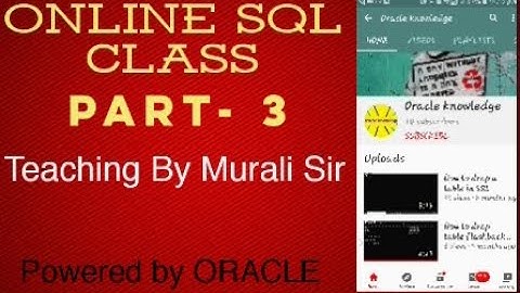 Oracle class murali sir 3