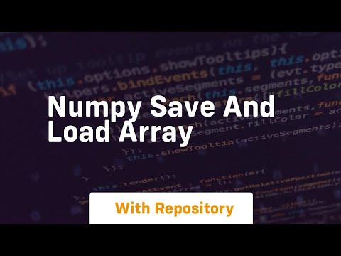 numpy save and load array